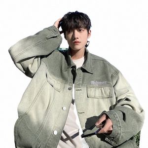 giacca di jeans per gli uomini tendenza studentesca allentata coreana giacca casual stile Hg Kg all-match punk hip hop vestiti cappotto maschio femmina Q5fr #