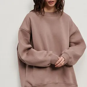 Bluzy damskie swobodne luźne fit harajuku estetyczne estetyczne streetwear aksamitne pulower topy koreańskie kobieta solidne kolor o szyję