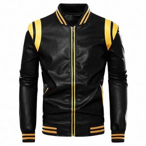 Ny Autumn Winter Motorcykel Men Jacka Högkvalitativ Brand Casual Biker Leather Jacket Male Coat Fleece Pu Overcoat Us Size B9pz#