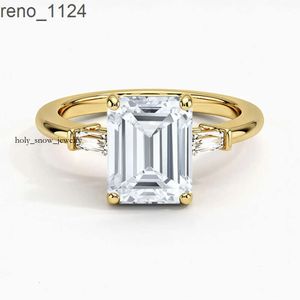 カスタマイズされた18Kホワイトゴールドラボ栽培ダイヤモンド婚約リング2.5ctエメラルドカットCVDリングジュエリー1991