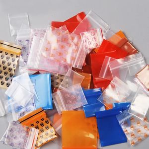 100pcs grube przezroczyste małe plastikowe torby torebki zamek zamek zamek zapinany