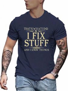 2023 New Men Women T-Shirt Breathable "I Fix Stuff" Printed 100% Cott Summer Casual Retro Short-Sleeved Everyday Streetwear D2Bc#