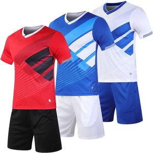 Mens Tracksuit Football Jerseys Boys Soccer Clothes Childre Custom Short Sleeve Sports Suit Adult Kids Futbol Training Uniforms 240312