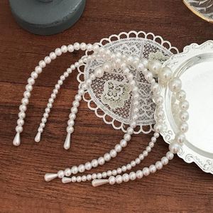 Enkel Pearl Hair Hoop pannband elegant hårnål hårband dekoration flätade hårprydnader fest gåva240p