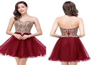 399 New Cheap 7 Colors Mini Short Homecoming Dresses 2020 Little Black Lace Appliques Tulle Cocktail Burgundy Prom Party Gowns C3041970