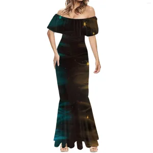 Lässige Kleider Neugestaltung Sommer Eleganz Damenbekleidung Hawaii Polynesien Schulterfreies Partykleid für formelle Anlässe Sexy trägerlose Hochzeit