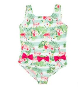 Girl Summer Flamingo Swimsuit One Piece Baby Polyestr stwor kąpielowy Dzieci Summer Swim Ubrania dziecięce ubranie AM 005369287