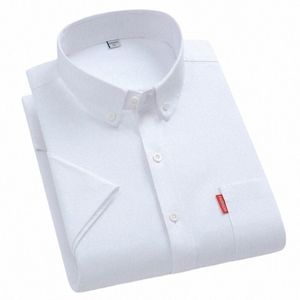 5xl Oxford Men Shirts Short Sleeve 100 Cott Summer Short Sleeve Shirts Men Single Pocket Comfortable Standard-fit Butt-down D9LE#