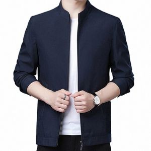 Giacca da uomo casual allentata colletto alla coreana tinta unita primavera giacche sociali per uomo Busin Office Dr cappotto abbigliamento maschile 3XL 38W7 #