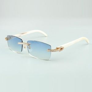 occhiali da sole Endless Diamond Buffs 3524012 con gambe in corna bianche naturali e lente da 56 mm2745