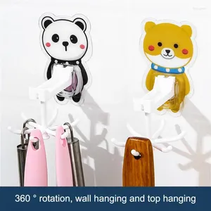 Hooks 360 Degrees Rotated Kitchen Self Adhesive 6 Home Wall Door Hook Handbag Clothes Ties Bag Hanger Hanging Rack Gadgets