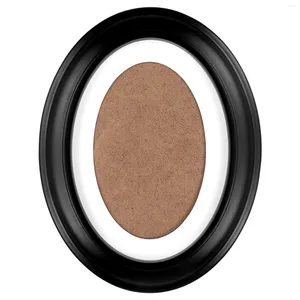 Frames Garneck 10 Inch Classic Oval Wood Picture Frame Wall Hanging Decoration - Send Seamless Nail And S (Black)