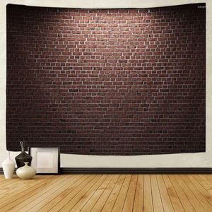 Tapestries 3D Colored Stone Brick Wall Retro Tapestry Light Illumination Art Print Bohemian Home Decoration Hanging