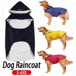 Dog Apparel Raincoat Waterproof Hoodie Jacket Rain Poncho Pet Rainwear Clothes With Reflective Stripe Outdoor Dogs Accessories