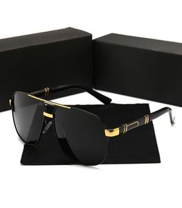 Men highgrade leather designer sunglass attitude sunglasses square logo on lens men designer sunglasses shiny Black New with Box9762469