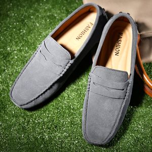 Men Casual Shoes Espadrilles Triple Black White Brown Wine Red Navy Khaki Mens Suede Leather Sneakers Slip On Boat Shoe Outdoor Flat Driving Jogging Walking 38-52 A103