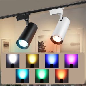 Disco LED Track Light DJ Party Fixture Tak Spot Lamp Mood Stage RGB Track Spot DMX Decor Home Rail Lighting 7 Colors Lamp