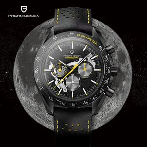 2023 PAGANI DESIGN Moon Dark Mens Quartz Watches Luxury Chronograph Watch For Men AR Sapphire Mirror Waterproof Reloj Hombre 240315