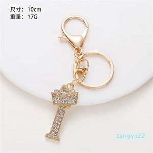 Lanyards Keychains Luxury Rhinestone Crown 26 Letters Car Keychain Accessories Creative A-Z Initialations Gold Keyring Women Ornament 2024