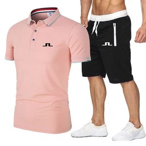 男性用ファッションポロシャツセットJ Lindeberg Golf Shiptleeve 4XL Shorts 2XL 2 Piee See See Size Chart 240326を参照