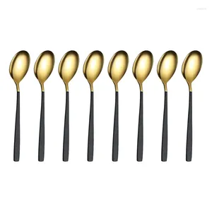 Coffee Scoops SV-Dessert Spoons 8 Pcs Stainless Steel 7.8Inch Teaspoons Dinner Small Set Dishwasher Safe