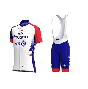 2021 GROUPAMA PRO TEAM Azul MANGA CURTA CICLISMO JERSEY VERÃO BIKE WEAR ROPA CICLISMO + BIB SHORTS 20D GEL PAD SET TAMANHO: XS-4XL1599989