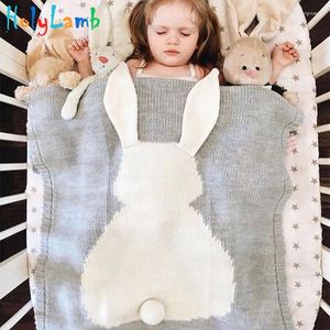 Blankets 11.11 Baby Warm Big Ear Blanket Soft Knitted Kids Bath Towel Toddler Bedding Sleep Bags Beach Mats