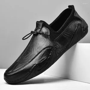 Sapatos casuais feitos à mão de couro masculino sapato condução qualidade split mocassins mocassins ferramentas