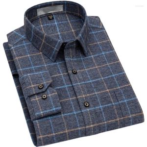 Camisas casuais masculinas chegada moda suepr grande algodão puro camisa de manga comprida xadrez escovado plus size M-5XL 6xl 7xl 8xl