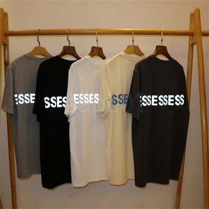 デザイナーサマーメンズTシャツESS反射型半袖ファッションブランドレディースルースTシャツカップルストリートヒップホップ短袖TシャツS-XL