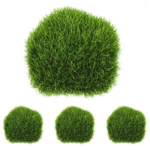 Flores decorativas 4 PCs Plantas de Moss Artificial Plantas Faux miniaturas para artesanato em vasos Rochas falsas de espuma