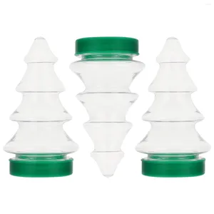 Vases 3 Pcs Candy Bottle Clear Plastic Containers Festival Tree Design Stand Biscuits Jar Storage Pet Bottles