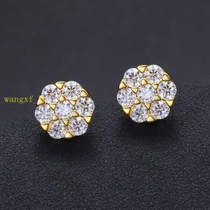 Brincos de moissanite aprovados em teste de diamante, masculino e feminino, cor d 3mm, prata esterlina 925, banhado a ouro, brincos de diamante brilhante, presente agradável