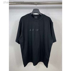 24SS DESGINER BALANCIGANISS T SHIRT BALECIAGA B FAMILJ SS23 Classic Paris Reverse Letter Mirror Brodery Två sidor bär lös kort ärm T-shirt