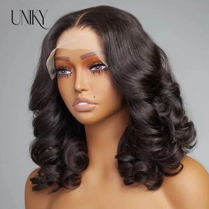 Body Wave 4x4 Transparent Lace Front Bob Wig 13x4 Human Hair Wigs 180 Short LooseBody Wave TPart Lace Frontal Bob Wigs For Women 240314