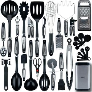 O Cookware ajusta os utensílios de cozinha do silicone ajustados com cozimento para antiaderente