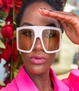 Okulary przeciwsłoneczne 2021 dla kobiet projektantka marki Retro Square Frame Big Sun Glasses Fashion Lady3270624