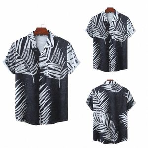 Summer Men Trend Streetwear Men HARAJUKU Högkvalitativ tryck Plus -storlek HACAIIAN SHIRTS Retro Style Vintage Casual Beach Shirt 01Gu#