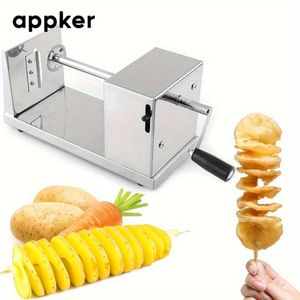 Fatiador de torta manual de 1 unidade, Whirlwind Hine, cortador, ferramentas de cozinha, itens essenciais para apartamento, material de volta às aulas, cortador de batata de aço inoxidável fácil de usar para