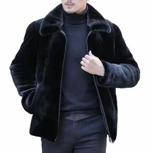 남자 열 재킷 단색 LG 슬리브 느슨한 겉옷 가짜 모피 두꺼운 지퍼 코트 남성용 야외 51to#