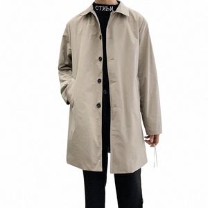 men's Jackets 2023 Spring Single Breasted Medium-Lg Trench Coat Male Solid Color Khaki Coat Windbreaker Plus Size 4XL 5XL P0R6#