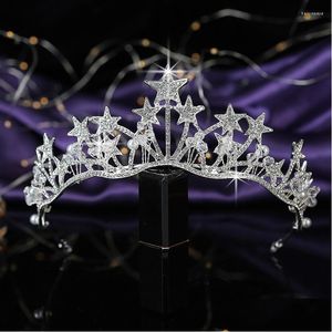 Fermagli per capelli Barrettes Corona Hadiyana Star Shape Romance Donna Accessori sposa Principessa Strass Tiara Gioielli Bcy8904 Regali Drop De Otctn