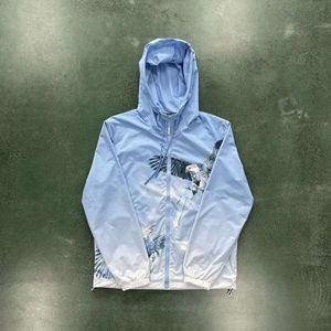 2024 Trench Płaszcz Męskie Kurtki Trapstar Irongate Eagle Blue Windbreaker-Blue Grdient Schwarz Haftamed Women Popular886