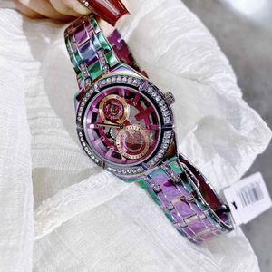 Женские часы с бриллиантами, стильный красочный браслет со складной пряжкой, роскошные женские часы Frontier, дизайнерские наручные часы GW0604L4