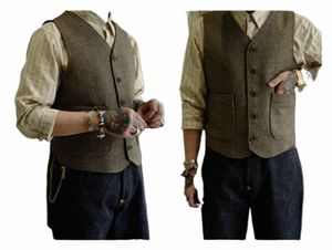 men's tweed waistcoat wool waistcoat sportsman slim suit waistcoat o6KP#