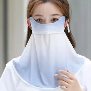 Scarves Face Shield Gradient Sunscreen Mask Windproof Neck Wrap Cover Silk Sun UV Protection