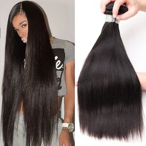 12a 10a em linha reta tecer cabelo brasileiro feixes de cabelo humano tecer pacotes retos 30 32 Polegada pacotes extensões de cabelo remy tissage