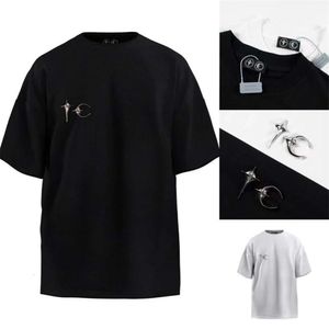 Thug Club S New Summer Niche Design With Sier Accessories Short Sleeved Unisex Solid Color Versatile Loose Round Neck T Shirt