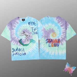 Colorful Tie Dyed T Shrits Round Neck Short Sleeves Tshirts Men Women Hiphop Casual Loose T-shirts