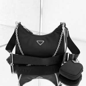 Designer Bag 2005 Hobo Nylon 3 stycken Väskor Crossbody Purses Sale Luxurys axelväska handväska kvinnors dam toppkvalitetskedja duk mode plånbok väska